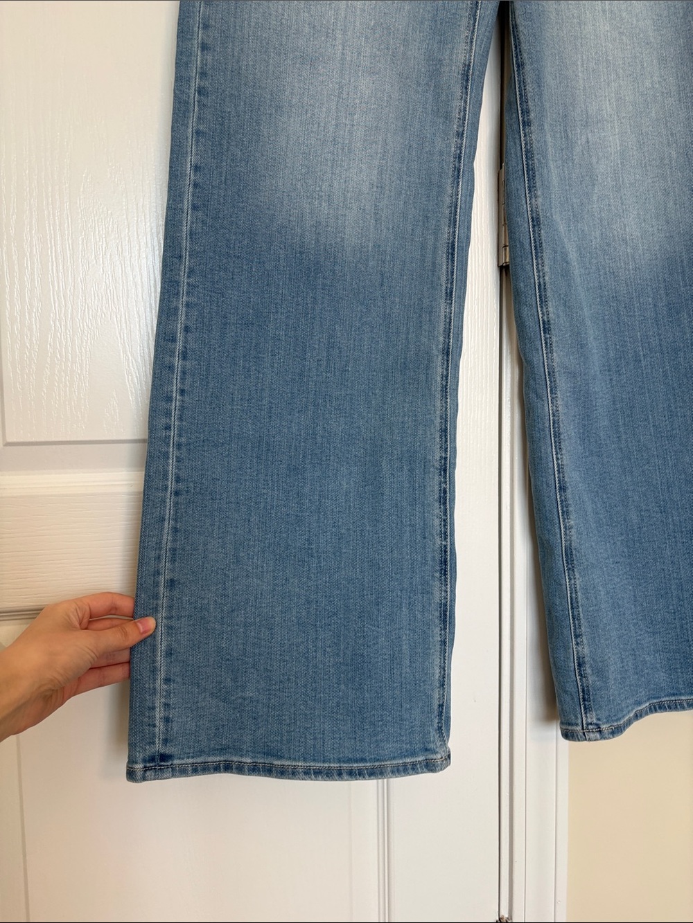 Quince Bella Stretch Wide Leg Jean Frosted Blue Size 28 34 inseam extra long - Picture 5 of 10